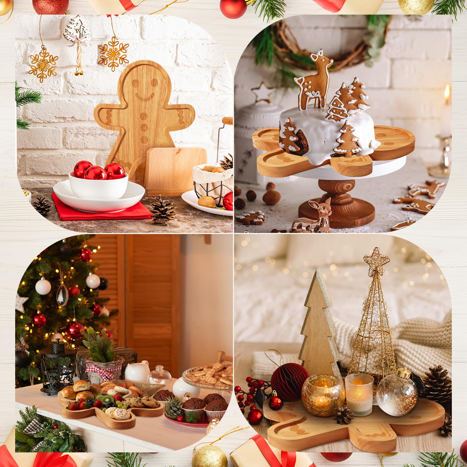 Bokon placa decoracion cena Navidad, añade toque rústico y cálido para el hogar.