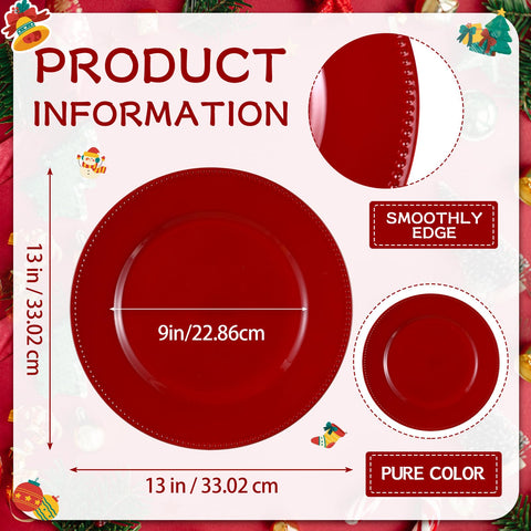 Bokon cargador navidad rojo brillo plástico resistente para eventos