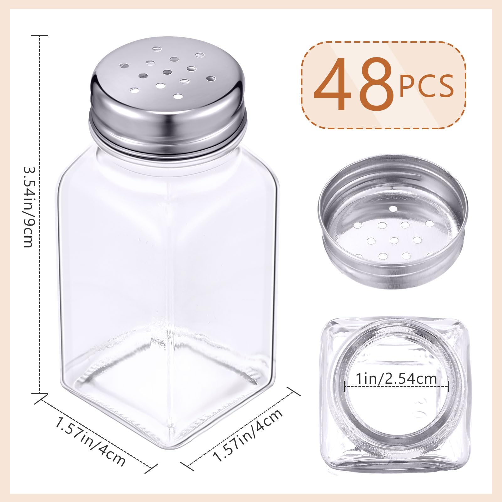 Bokon salero de vidrio con cuerpo transparente para ver contenidos claramente