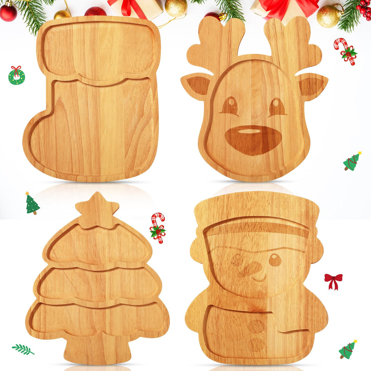 Tablero Bokon calcetín navideño: ideal para quesos y aperitivos festivos