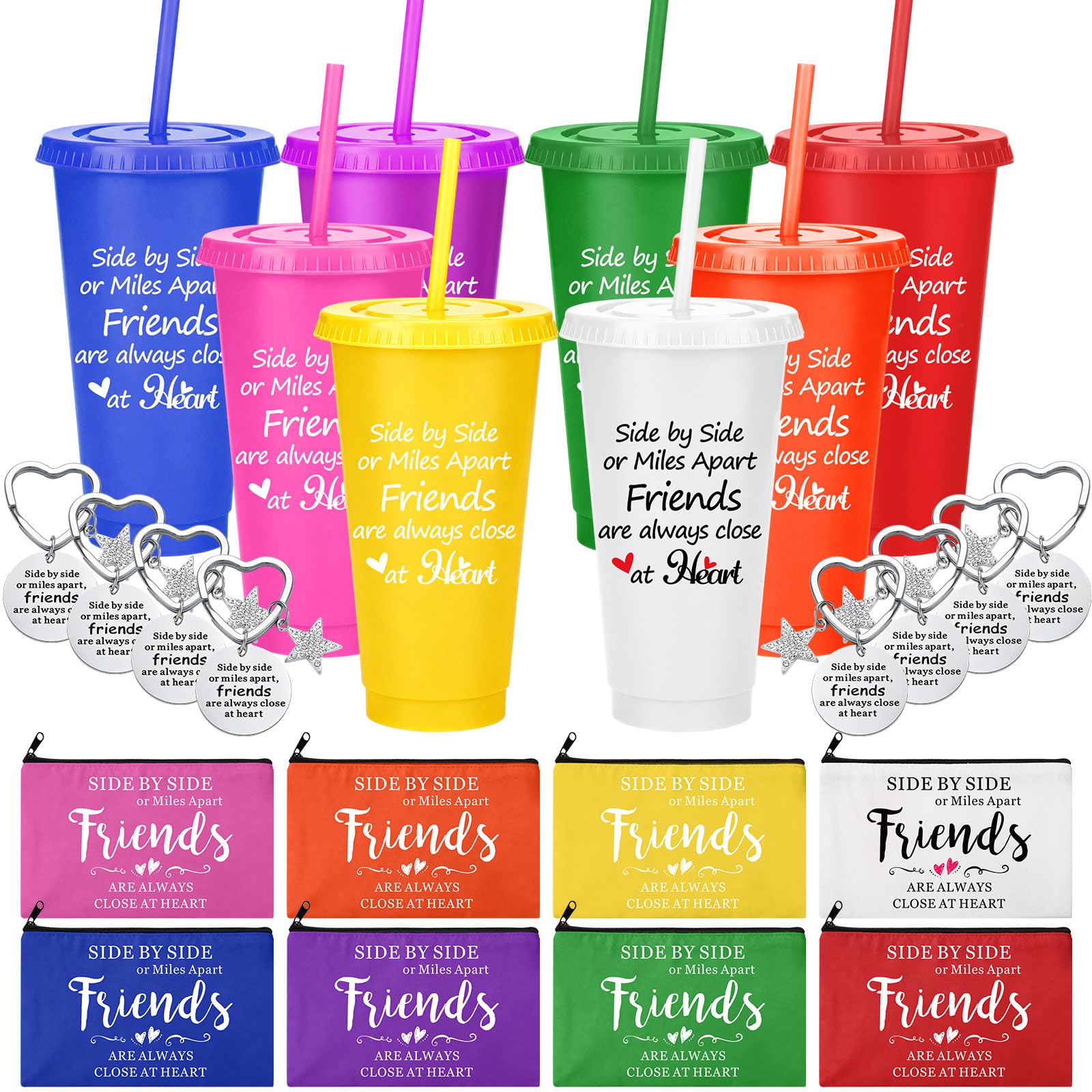 Bokon vasos plásticos de 24 onzas para amigas, prácticos y reutilizables para cualquier ocasión.