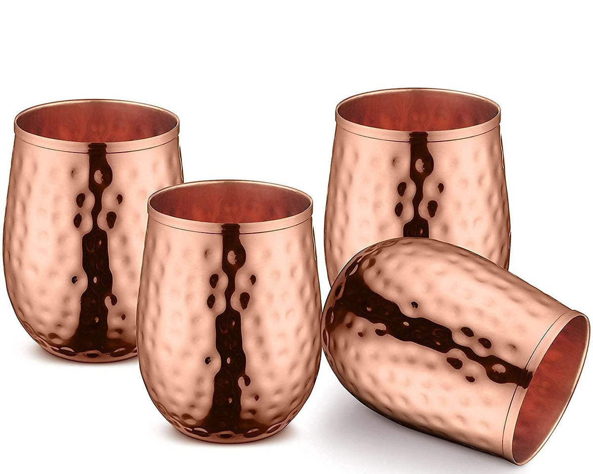 Copa de cobre Bold & Divine set de cuatro para uso diario y vino