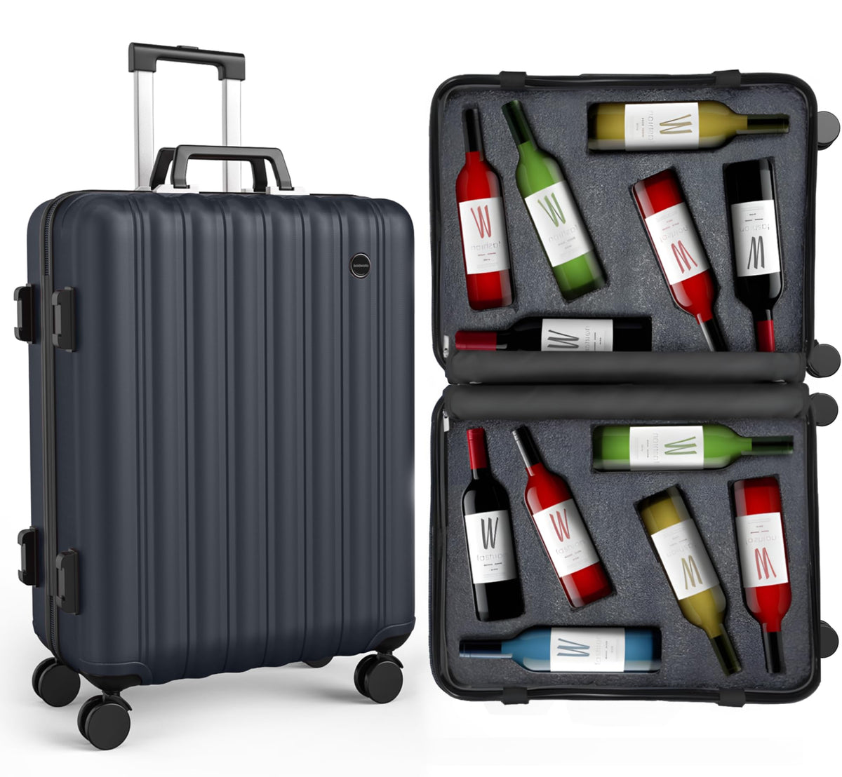 Boldworks maleta de vino para 12 botellas en aviones, diseño seguro para viajes