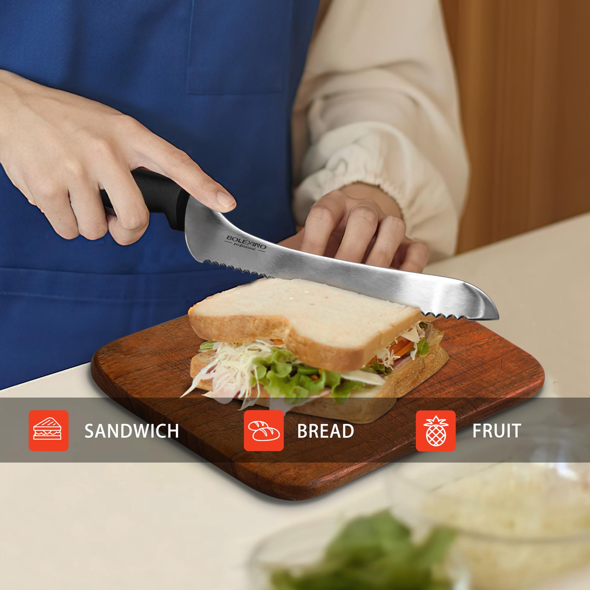 BOLEXINO cuchillo para repostería y pan, versátil en la cocina