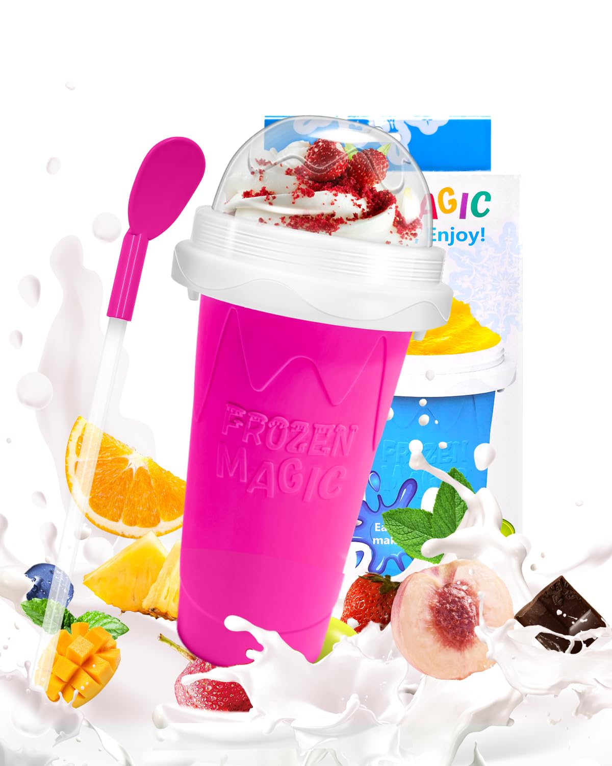 Vaso Bollove de granizado con doble capa de silicona, seguro y reutilizable
