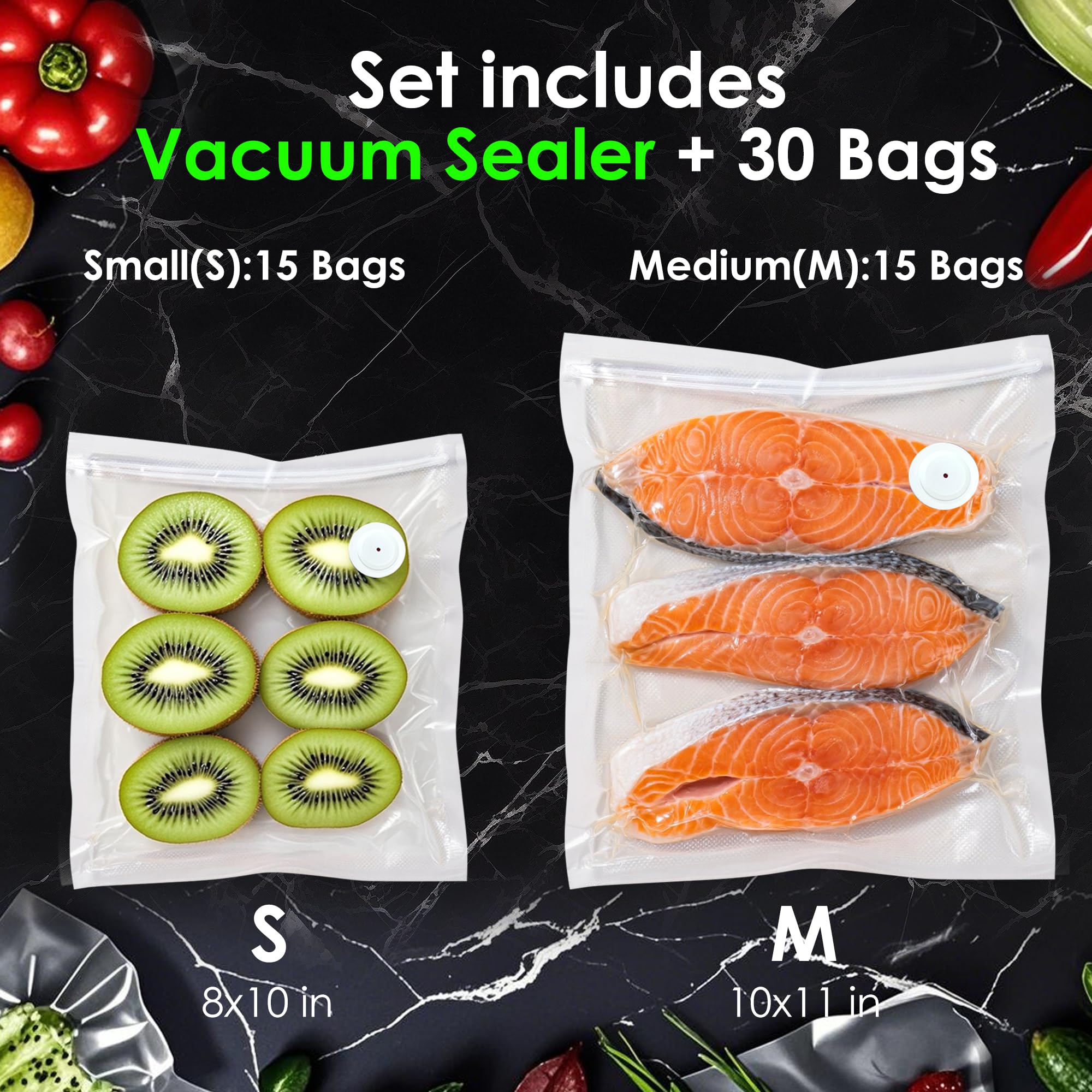 Bolsas reutilizables Elxis para sellado al vacío y evitar contaminación de sabores