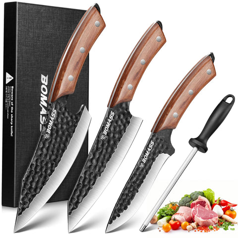 Cuchillo BOMASS chef de 6-7 pulgadas, cortes nítidos para picar.