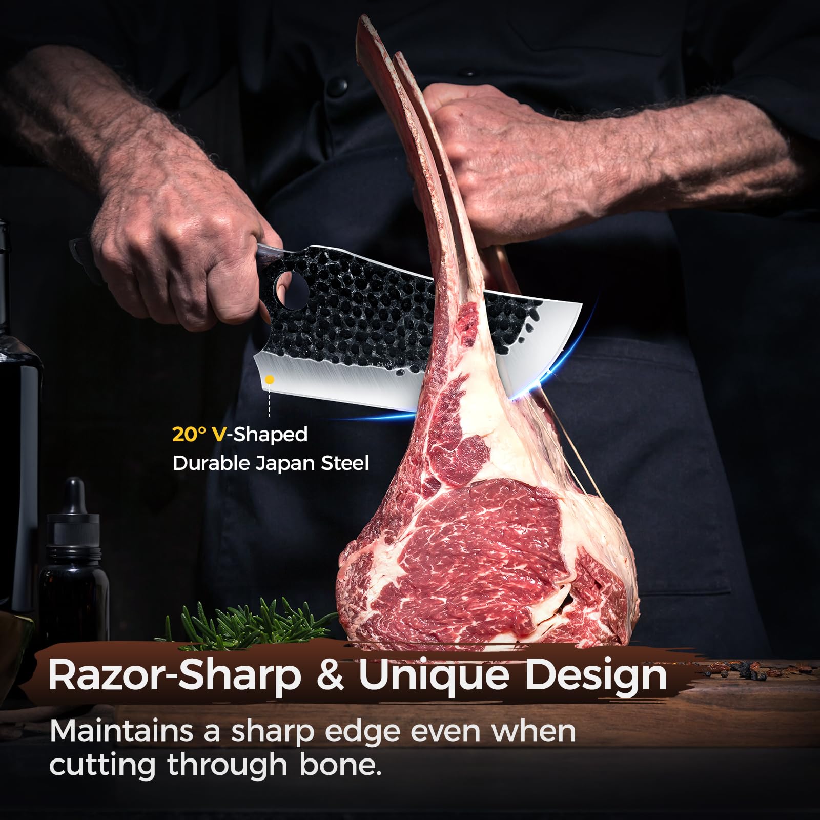 BOMASS cuchillo de carne de 7.4 pulgadas para despieces y cortes limpios