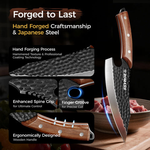 Cuchillo BOMASS santoku de 7-1 pulgadas, rebanado suave y uniforme.