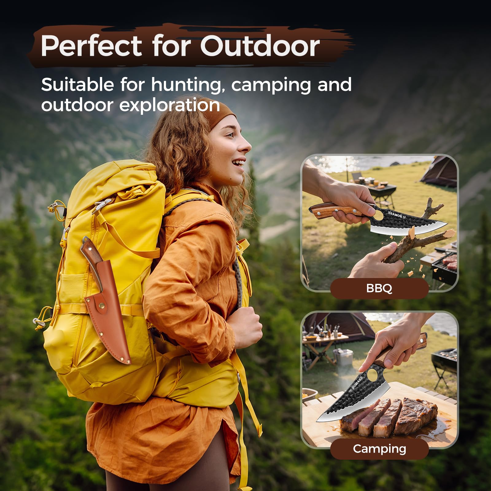Uso exterior y camping BOMASS adecuado para barbacoa.