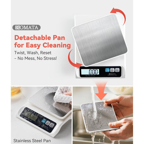 BOMATA escala con doble alimentación USB o pilas para mayor flexibilidad