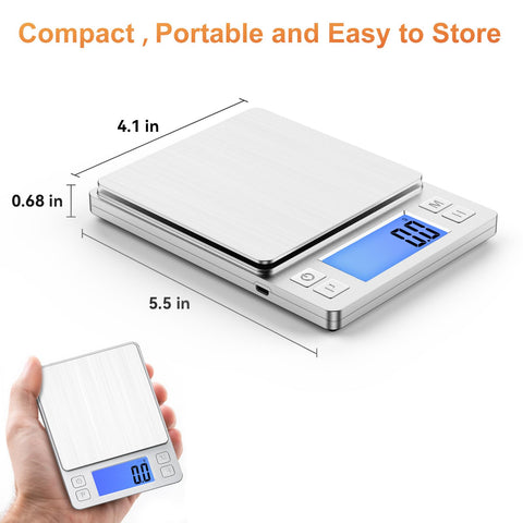 BOMATA balanza compacta, ideal para joyería y cocina.