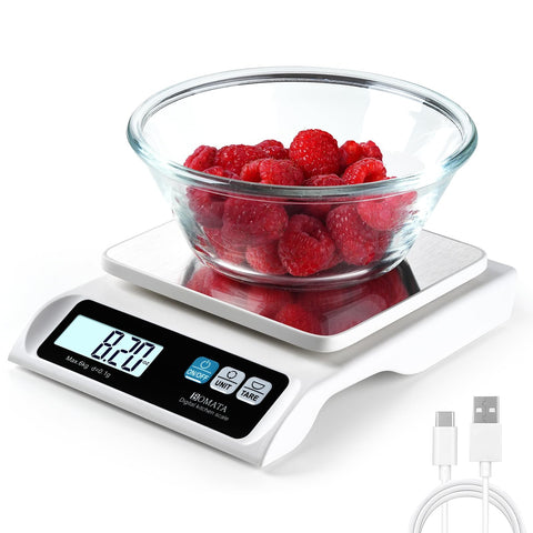 BOMATA escala de alimentos con pantalla LCD iluminada para lecturas rápidas