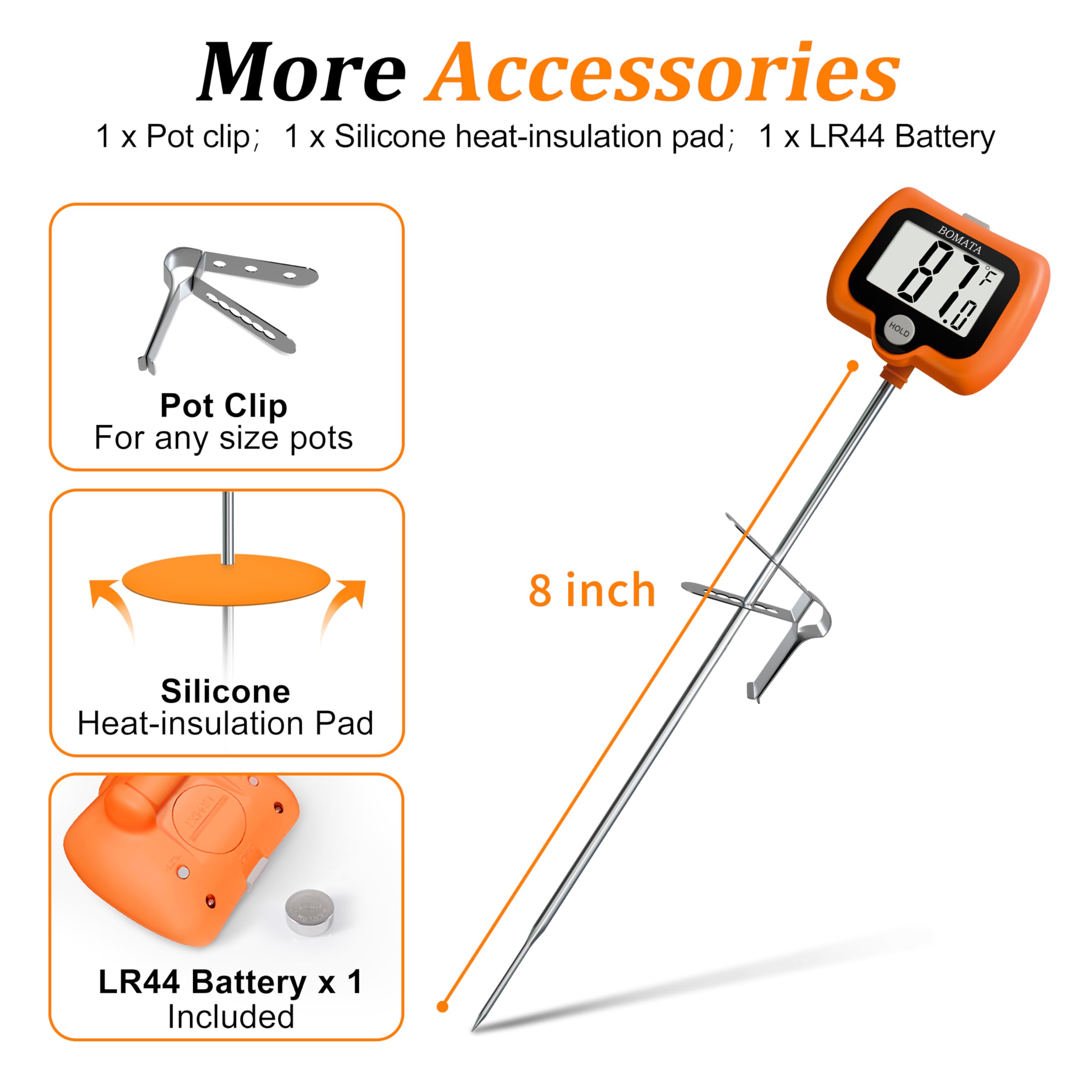 Rango amplio BOMATA de -58°F a 572°F para múltiples preparaciones.