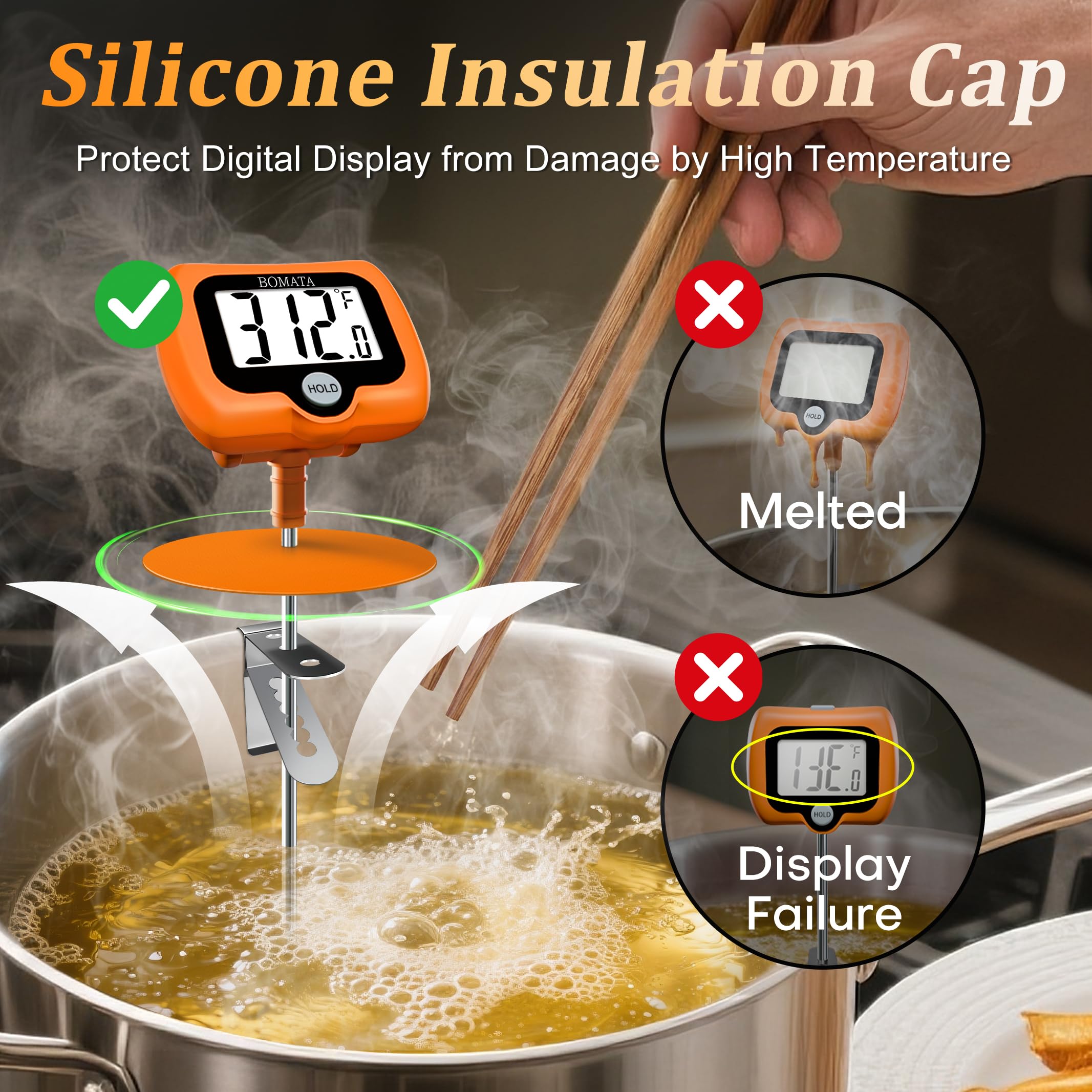 Sonda de acero inoxidable de 8 pulgadas de BOMATA para cocina profesional.