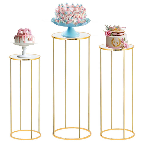 Bonastella cilíndro fiesta pedestal de metal para torta, estable y elegante.