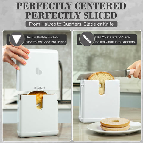 BonBagel portacentrado automático: centro perfecto para piezas uniformes.