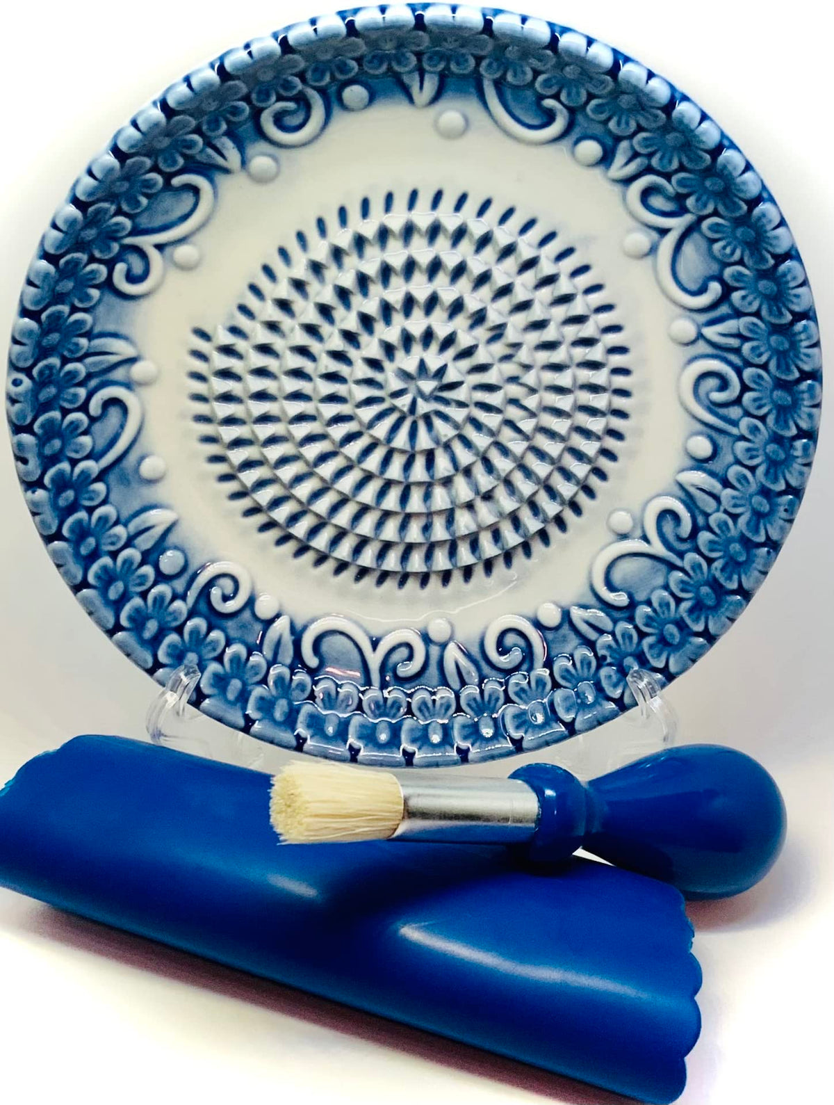 BonCera plato cerámico rallador de 5,25 pulgadas para ajo y queso.