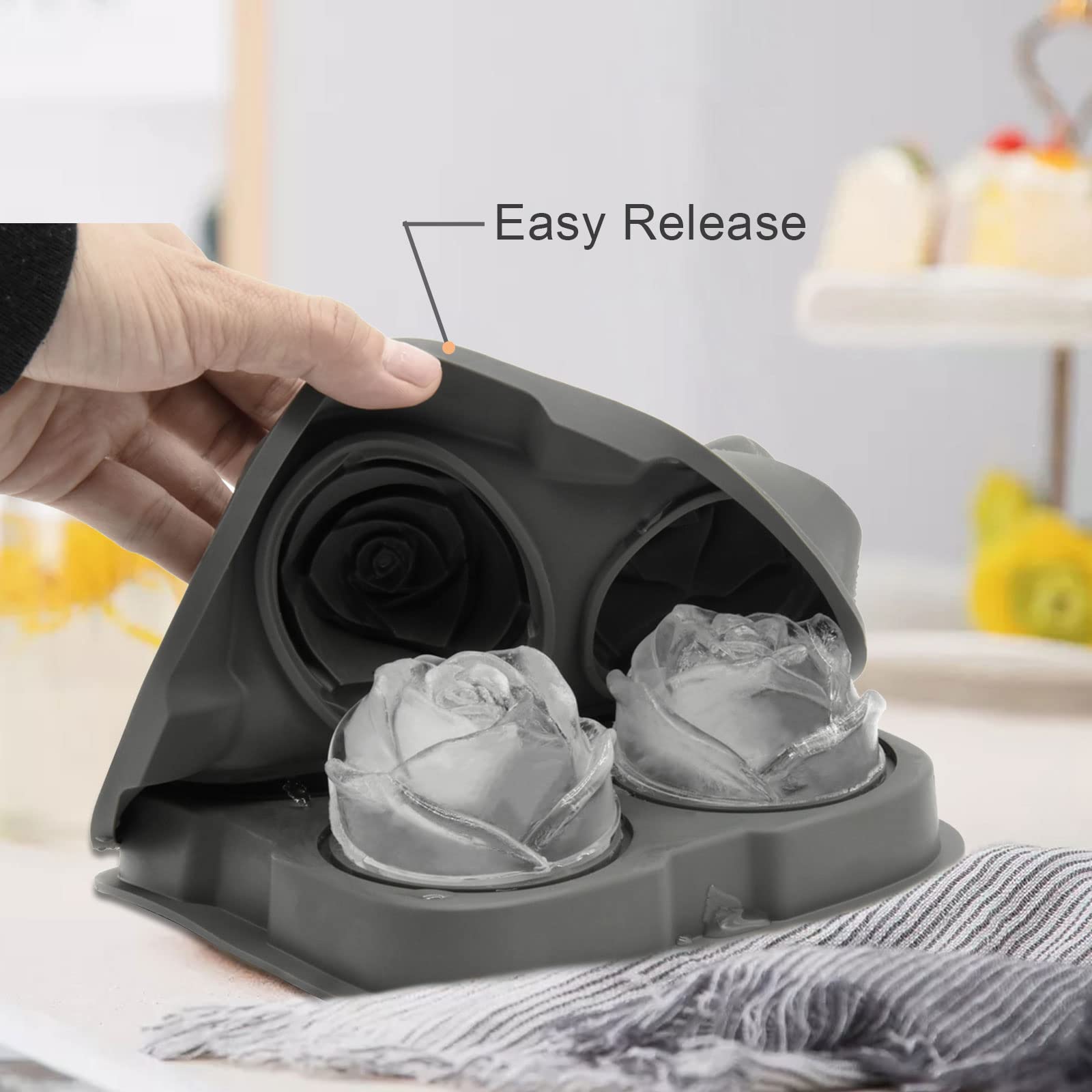 Bongpuda silicona, desmolde fácil para cubos de hielo claros.