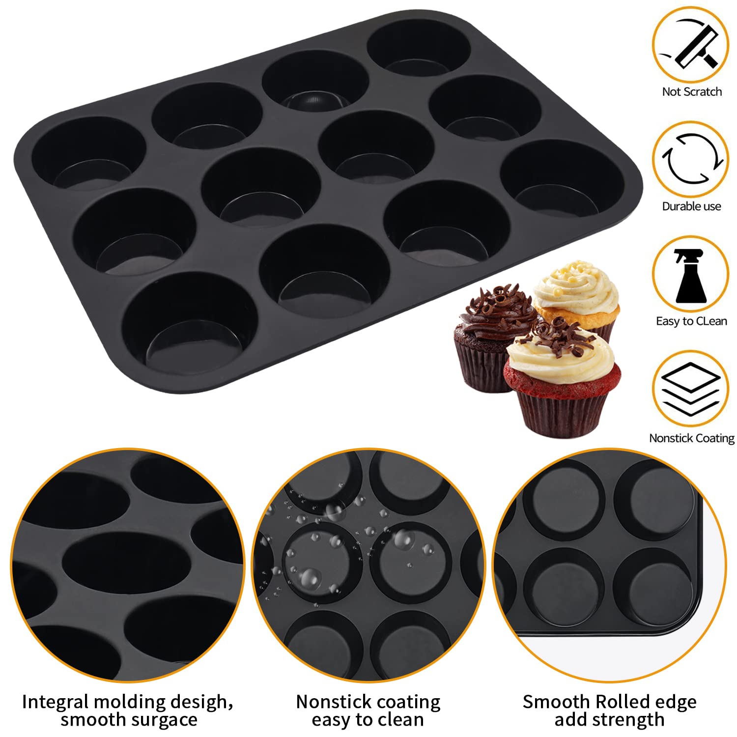Moldes Bongpuda Silicona antiadherentes: dos piezas, fácil desmolde y limpieza.