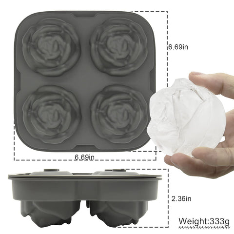 Moldes Bongpuda rosa con cuatro cavidades para hielo decorativo.