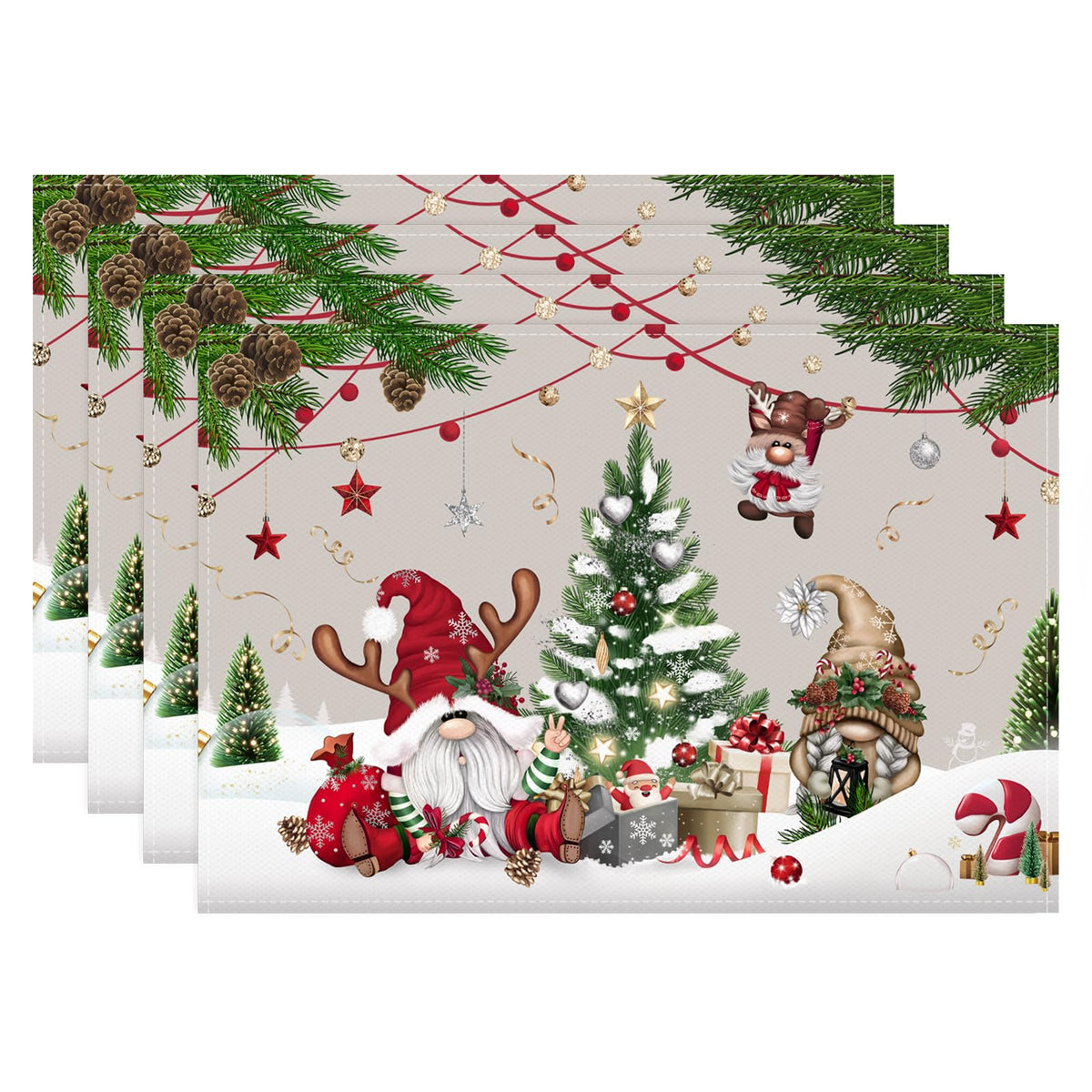 Bonhause tapetes para mesa con gnomos navideños, protección y estilo.