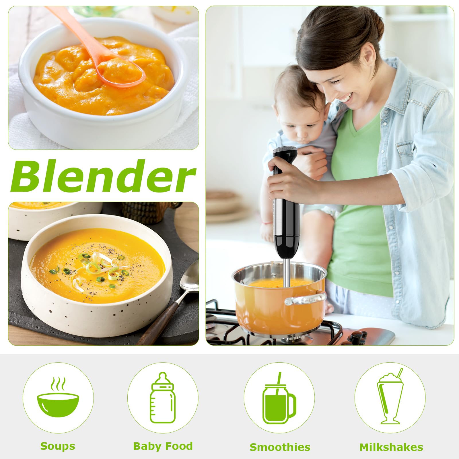 Accesorios Bonsenkitchen: batidor de huevo y vaso medidor versátil.