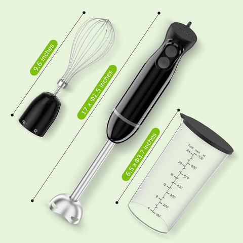 Bonsenkitchen batidora de inmersión con batidor para emulsiones ligeras