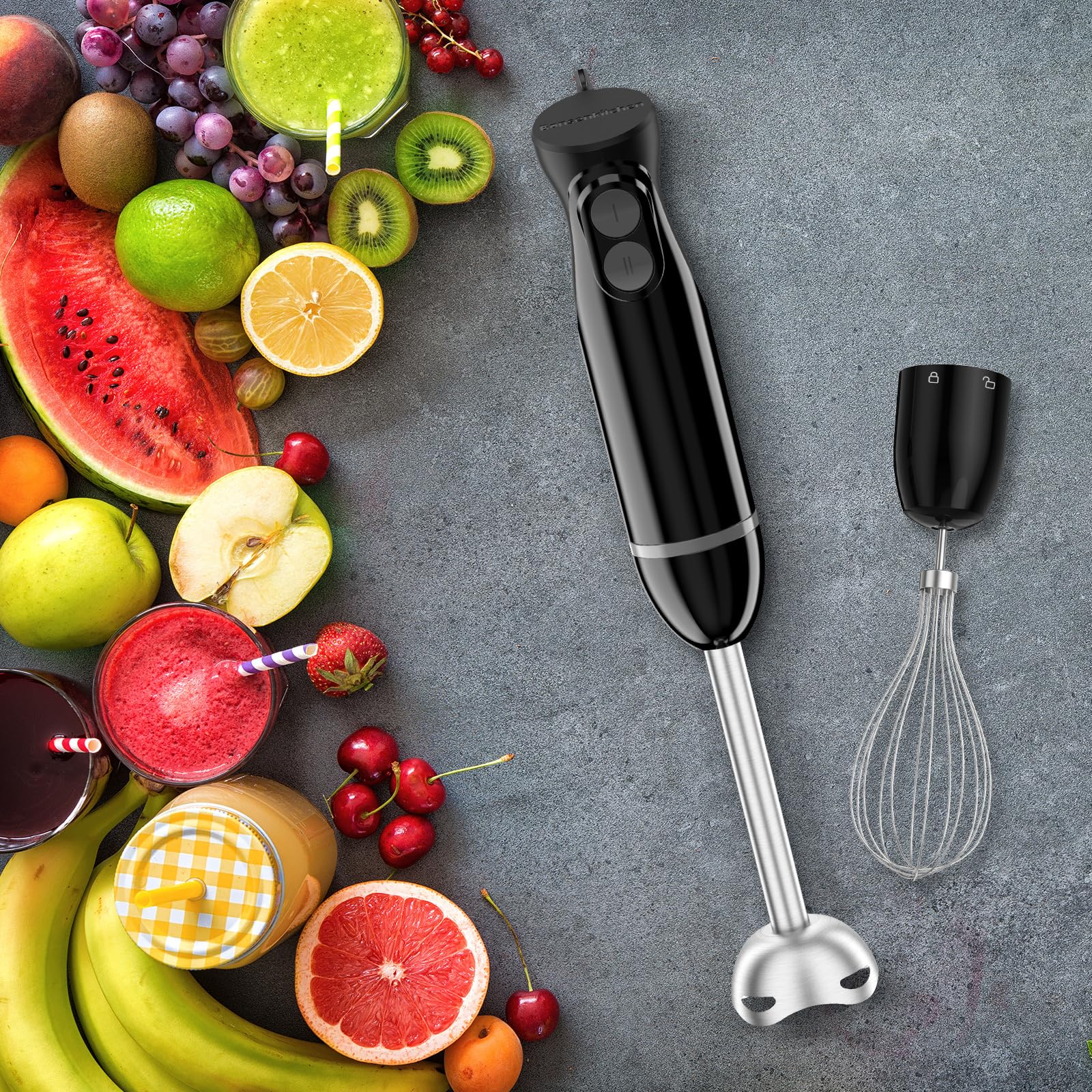 Bonsenkitchen batidora de mano para uso diario, ideal para purés cremosos