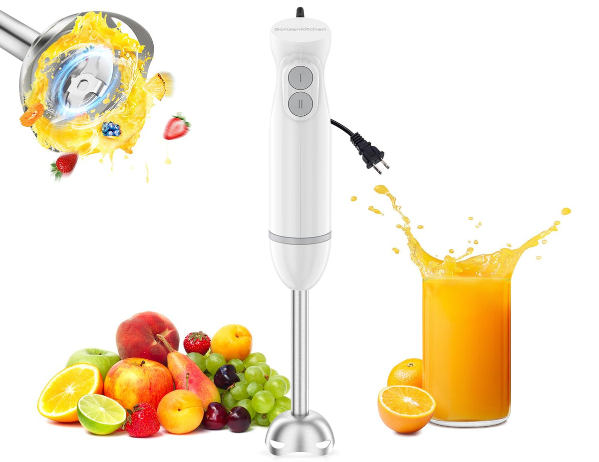 Bonsenkitchen batidora de inmersión con 2 velocidades para batidos