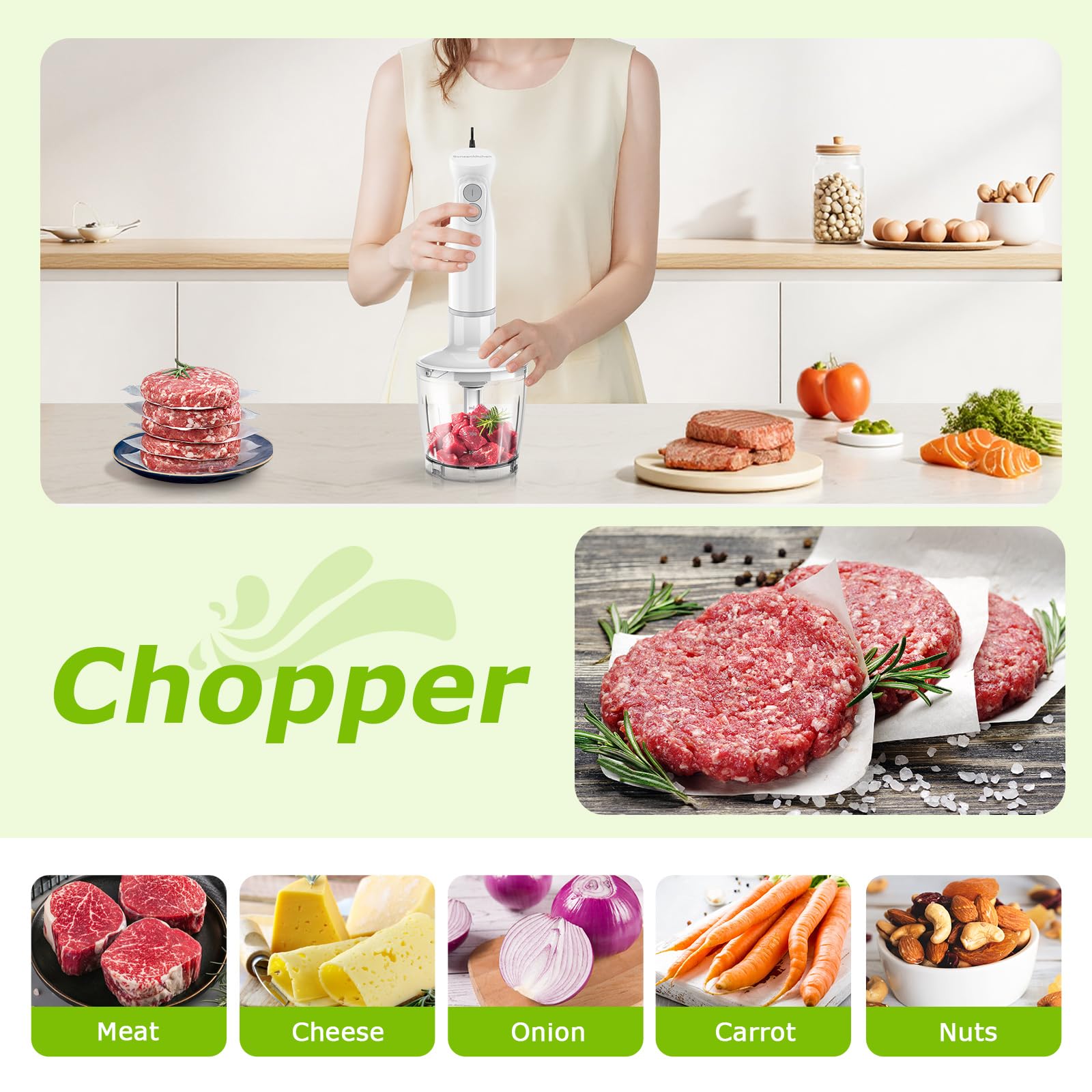 Bonsenkitchen bol picador de 17 oz ideal para adobos y picados