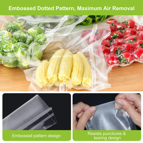 Bonsenkitchen bolsas resistentes para congelación sin pérdidas ni quemaduras.