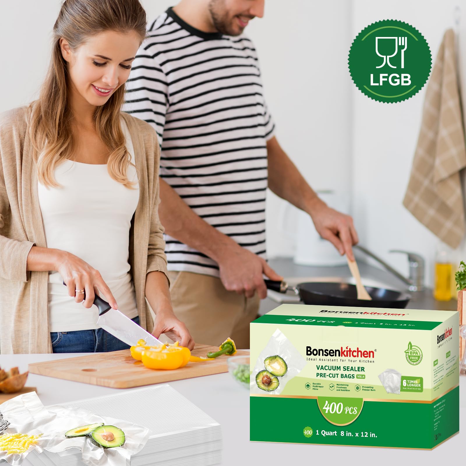 Bonsenkitchen Ideales para verduras, mariscos y carnes.
