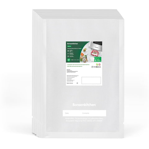 Bonsenkitchen bolsas sellado al vacío 11x16 para conservar porciones