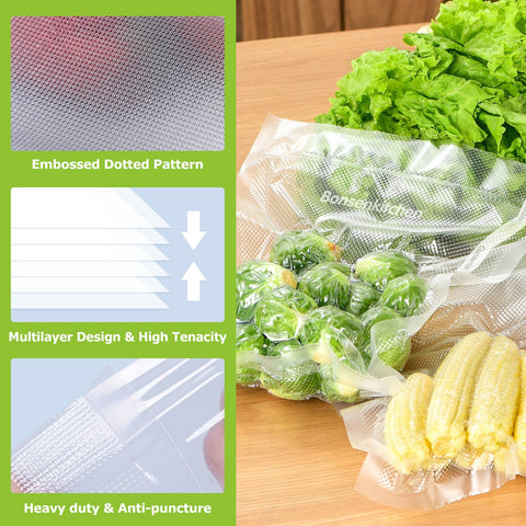 Bonsenkitchen bolsas con canales de aire para conservación mejorada