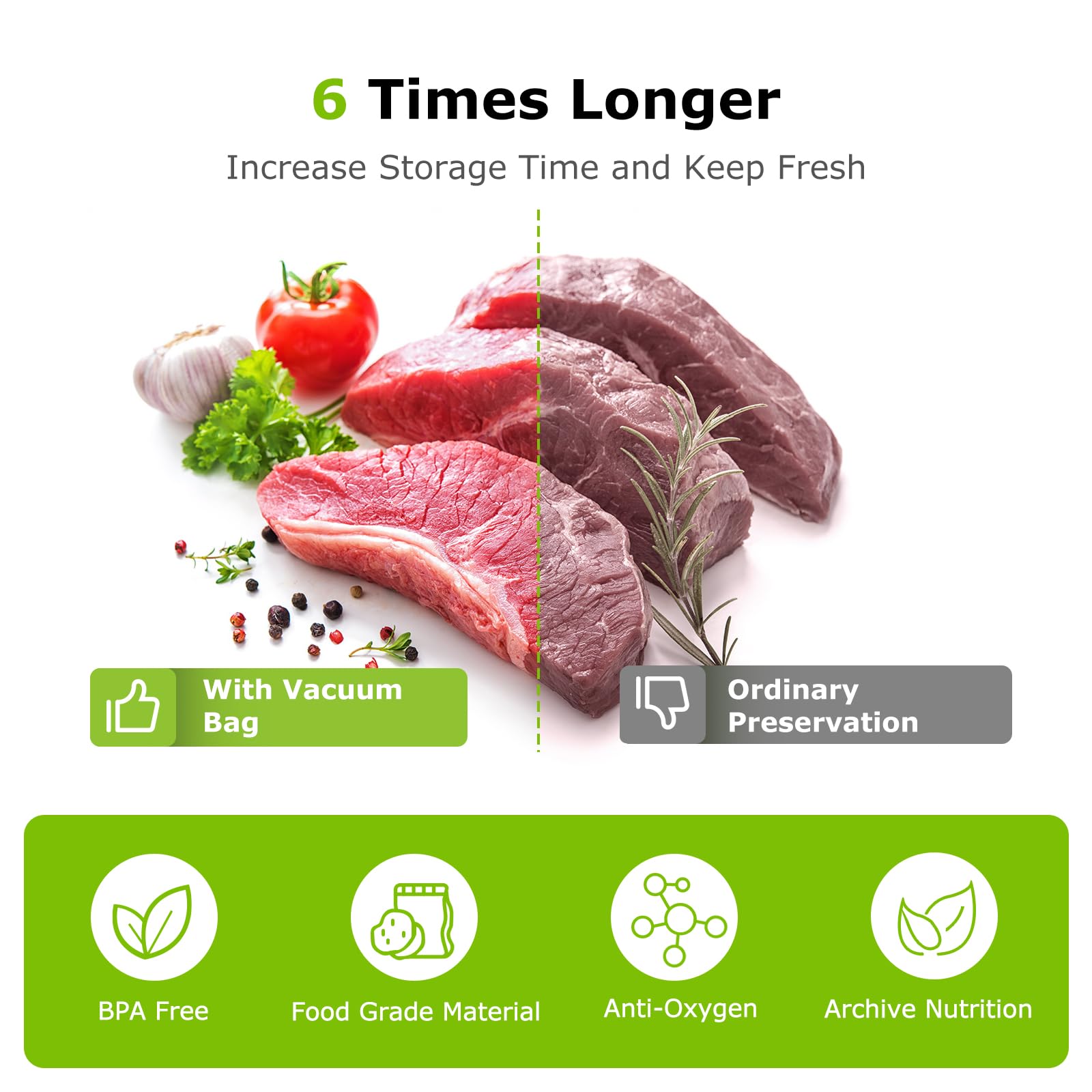 Bolsas aptas para cocción sous vide y almacenamiento seguro de Bonsenkitchen