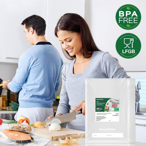 Bonsenkitchen bolsa con relieve 4mil para sellado hermético duradero.