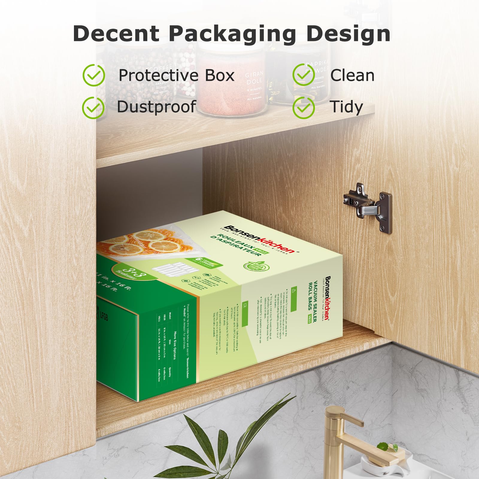 Bonsenkitchen caja de almacenamiento colorida para ordenar bolsas y accesorios