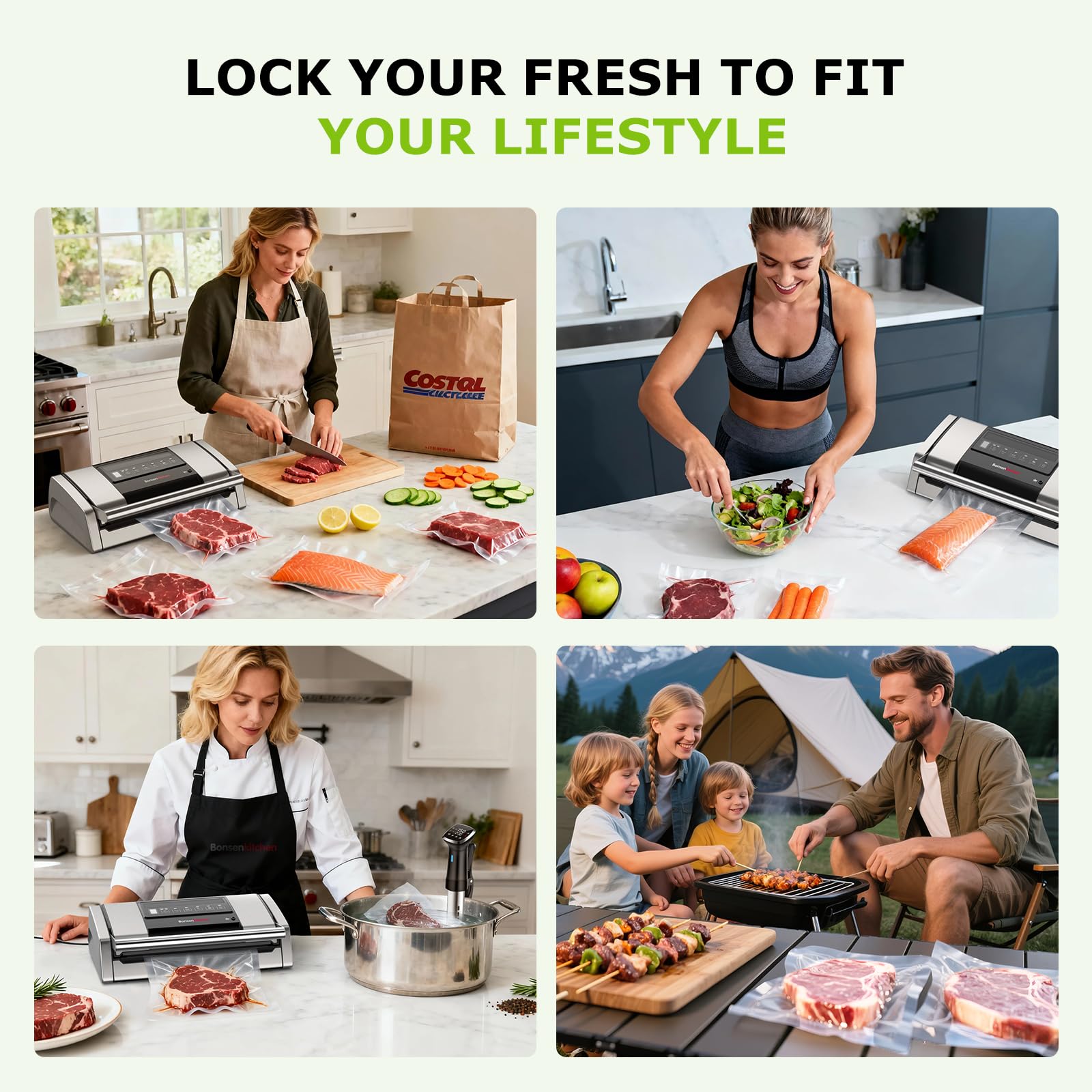 Bonsenkitchen incluye bolsas y rollo para empezar a usar de inmediato