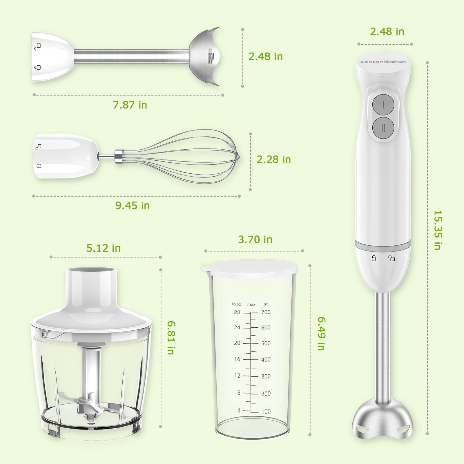 Bonsenkitchen diseño desmontable facilita cambio de accesorios sin esfuerzo