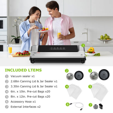 Bonsenkitchen seladora al vacío de tamaño compacto para almacenamiento práctico.