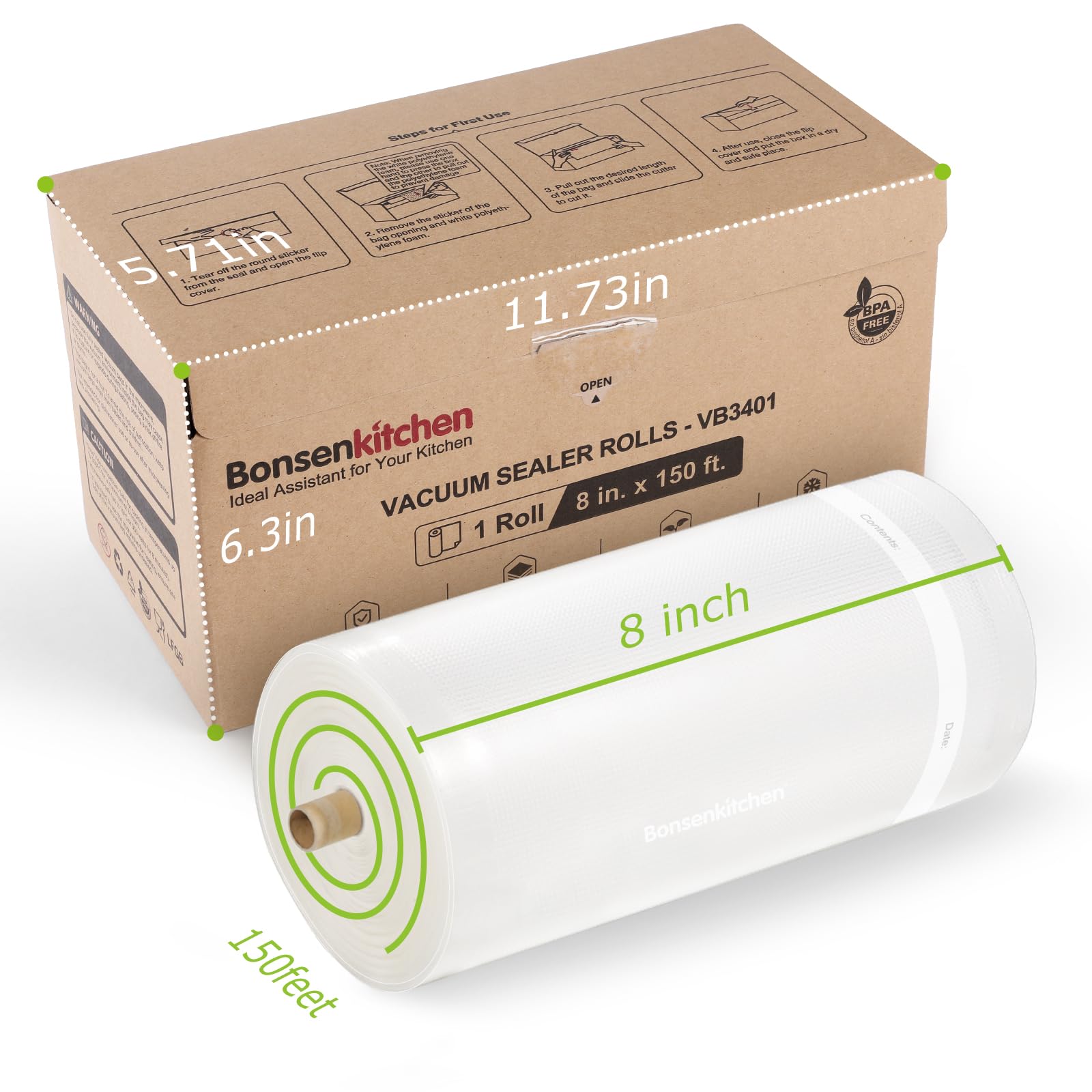 Bonsenkitchen sellado seguridad ofrece cierre hermético para conservación óptima.