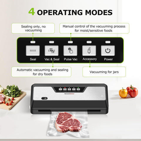 Bonsenkitchen sellador al vacío diseño compacto para ahorrar espacio en la cocina