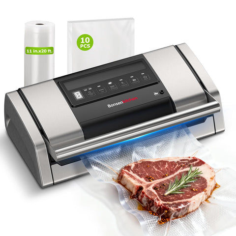 Bonsenkitchen sellador al vacío con mango ergonómico para uso cómodo