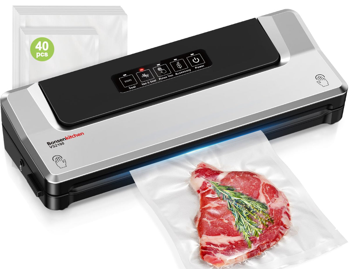 Bonsenkitchen: selladora externa para sellar rápidamente y conservar frescura de los alimentos.