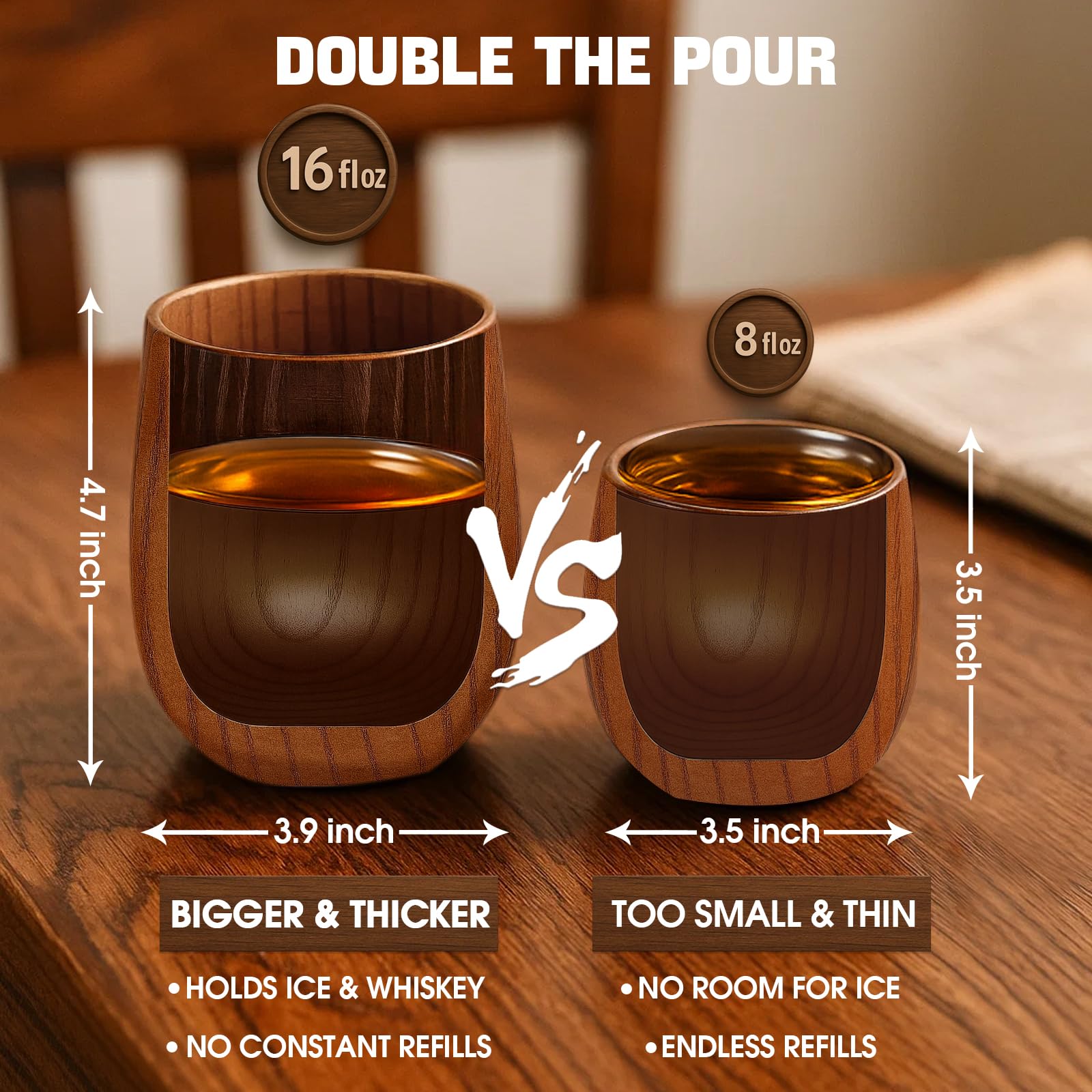 Vaso Bonteck con paredes gruesas para una experiencia estable