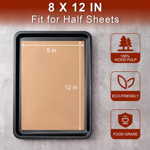 BOOMIBOO hojas de papel para hornear antiadherentes 8x12 desmolde sin esfuerzo
