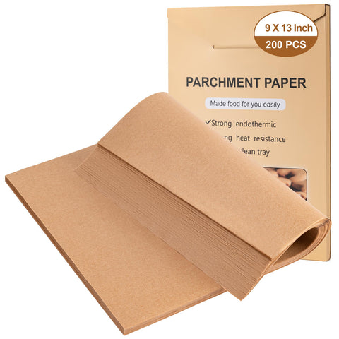BOOMIBOO papel pergamino precortado 9x13, para hornear sin pegar