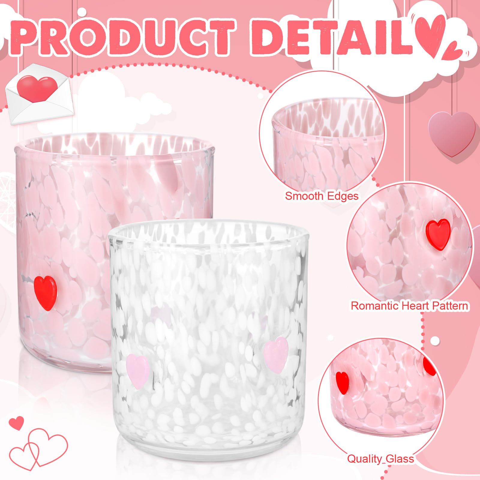 Regalo romántico Booson en su set de vasos de corazones.