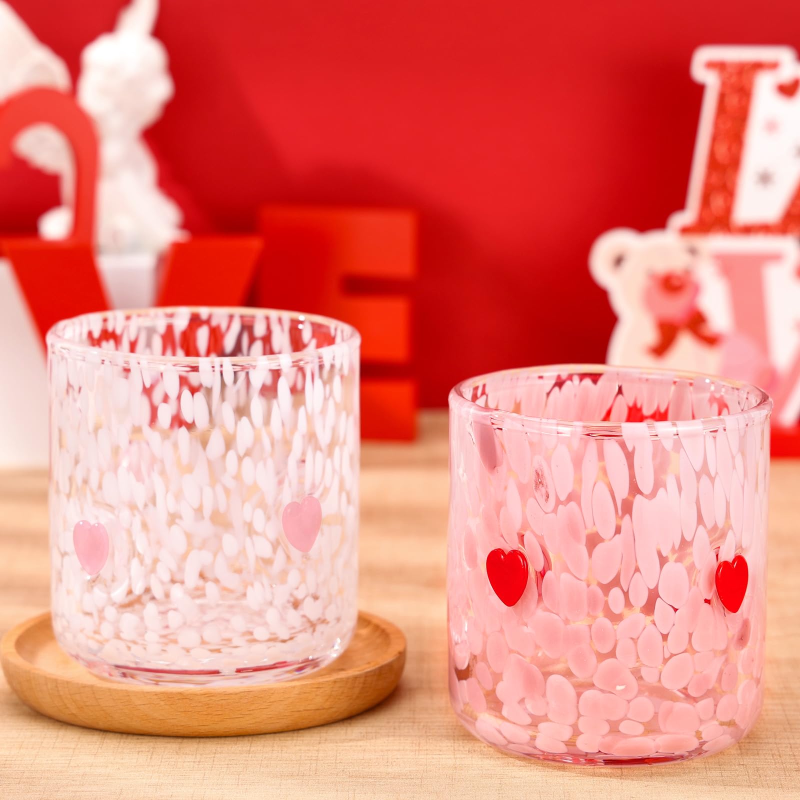 Vasos de vidrio sin tallo Booson, duraderos para uso diario.